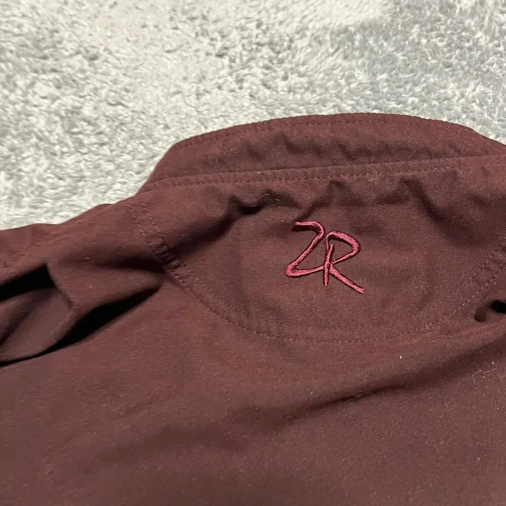 Zero Restriction Golf Jacket Mens Large Maroon Windbreaker *flaw